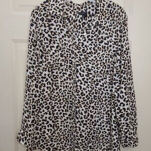 Talbots Beautiful Leopard Print Blouse XL